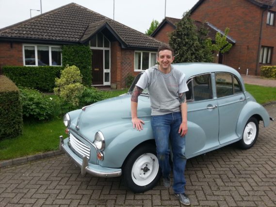 Dean with the restored car